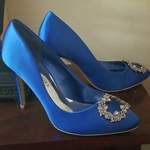 Royal satin blue heels